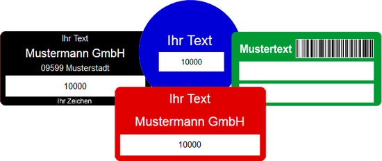 Beispiele f�r Inventaretiketten