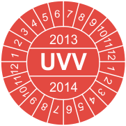 Pr�fplakette rot UVV