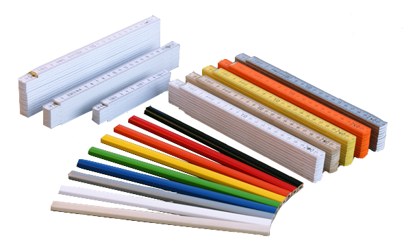 Materialien für Zollstöcke und Bleistifte